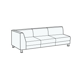 Модуль трехместный с левым подлокотником Омега Люкс 3