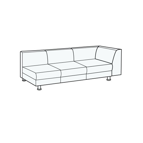 Модуль трехместный с правым подлокотником Омега Люкс 3 