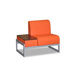 Офисный одноместный диван со столиком слева Сигма 1