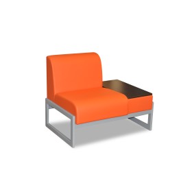 Офисный одноместный диван со столиком справа Сигма 1