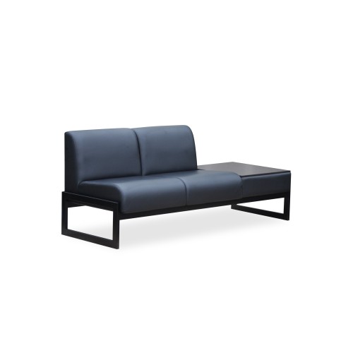 Офисный двухместный диван со столиком справа Сигма 2