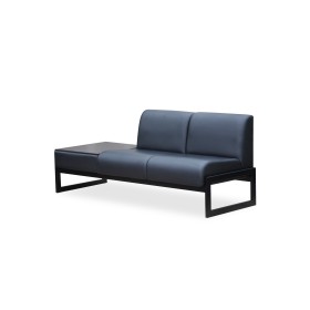 Офисный двухместный диван со столиком слева Сигма 2