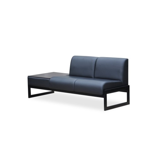 Офисный двухместный диван со столиком слева Сигма 2