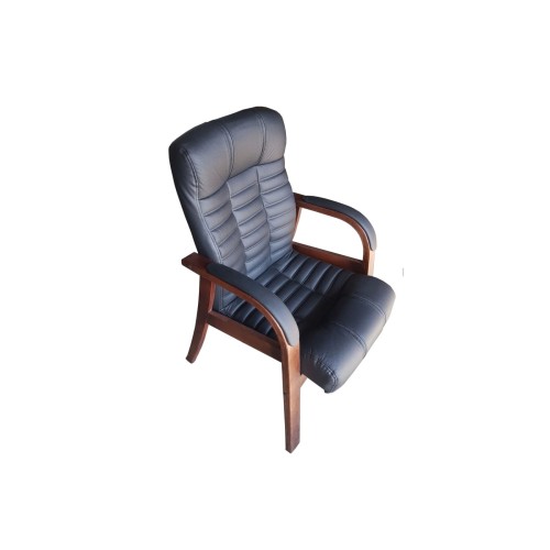 Конференц стул (кресло) для посетителя Atlant D с накладками Multi-office (натуральная кожа)