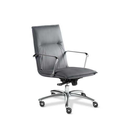 Кресло руководителя Эпсилон С-Лайн Б | Epsilon S-line B Multi-office (натуральная кожа) низкая спинка
