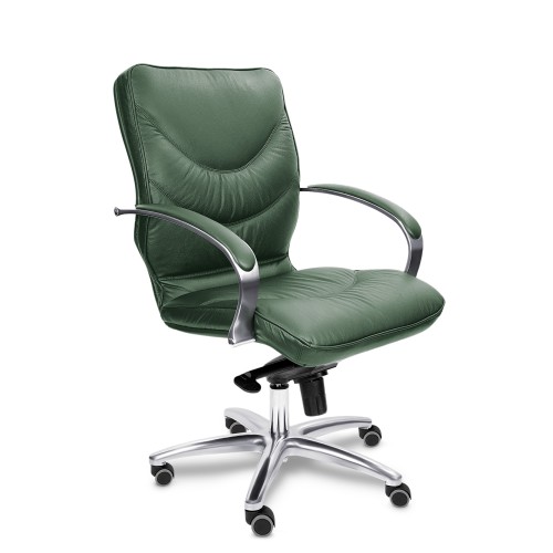 Кресло руководителя Leeds Chrome B Multi-office (натуральная кожа) низкая спинка
