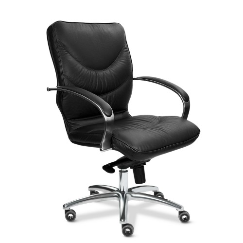 Кресло руководителя Leeds Chrome B Multi-office (натуральная кожа) низкая спинка