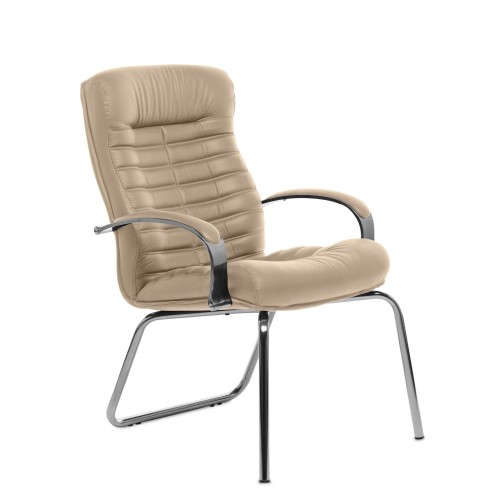 Конференц стул для посетителя Orion Chrome D Multi-office (натуральная кожа)