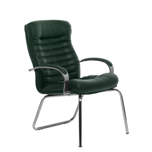 Конференц стул для посетителя Orion Chrome D Multi-office (натуральная кожа)