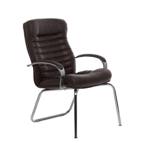 Конференц стул для посетителя Orion Chrome D Multi-office (натуральная кожа)
