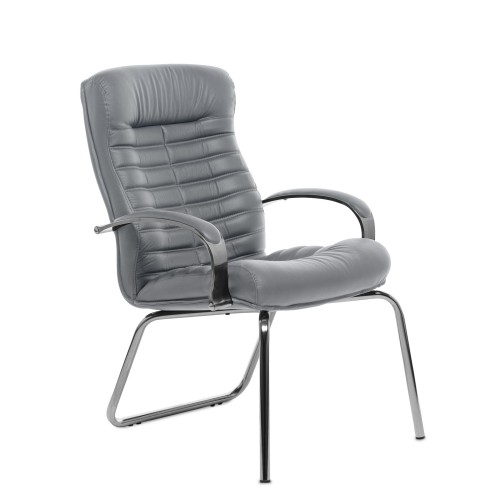 Конференц стул для посетителя Orion Chrome D Multi-office (натуральная кожа)