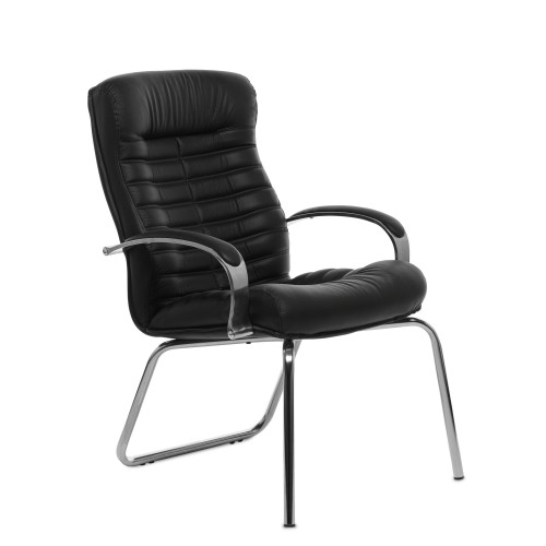 Конференц стул для посетителя Orion Chrome D Multi-office (натуральная кожа)