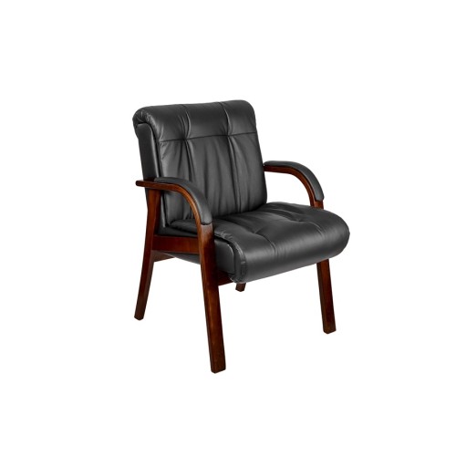 Конференц стул для посетителя Paris D с накладками Multi-office (натуральная кожа)