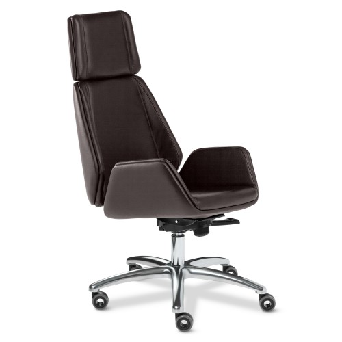 Кресло руководителя Siena Chrome A Multi-office (натуральная кожа) высокая спинка