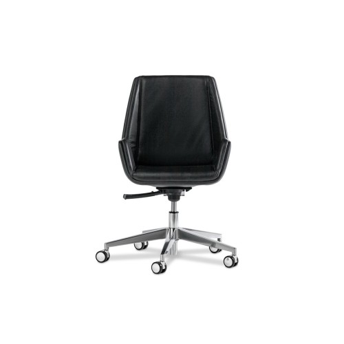 Кресло руководителя Siena Chrome B Multi-office (натуральная кожа) низкая спинка