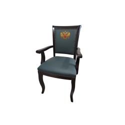 Конференц стул (кресло) для посетителя Бартоломе ТА 5021A с гербом (деревянные ножки)