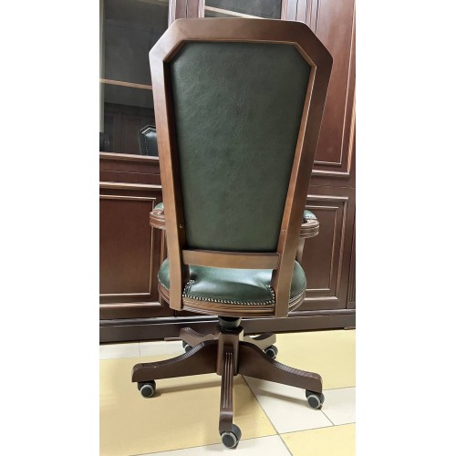 Кресло руководителя Велде ТА 5024 с гербом (натуральная кожа) высокая спинка