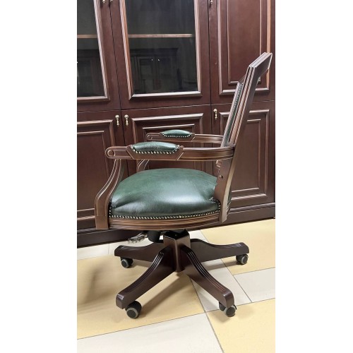 Кресло руководителя Велде ТА 5025 с гербом (натуральная кожа) низкая спинка