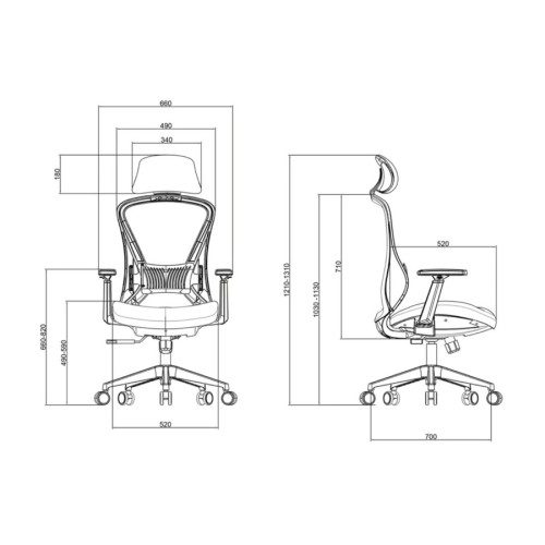 Офисное кресло для персонала Гугл А (пластиковая крестовина)