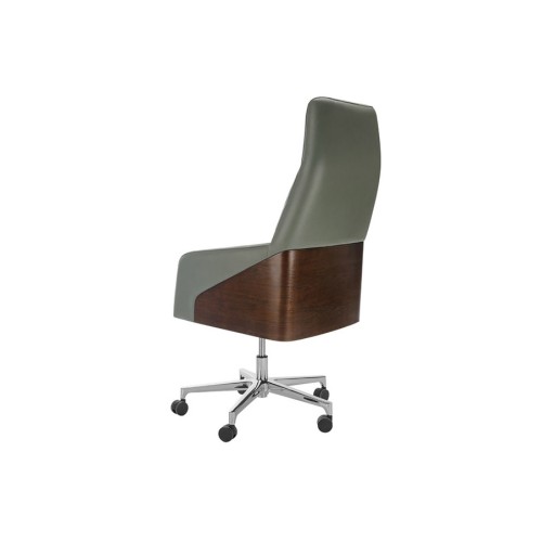 Кресло руководителя Акиро А хром (натуральная кожа) высокая спинка