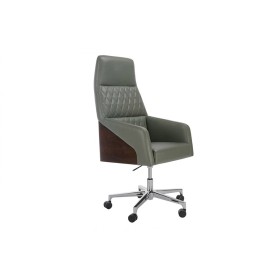 Кресло руководителя Акиро А хром (натуральная кожа) высокая спинка
