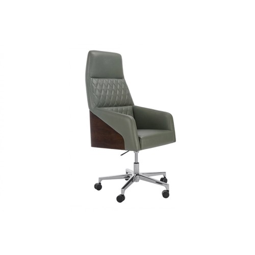 Кресло руководителя Акиро А хром (натуральная кожа) высокая спинка