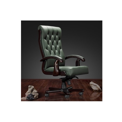 Кресло руководителя Боттичелли DB-13 с накладками (натуральная кожа) высокая спинка