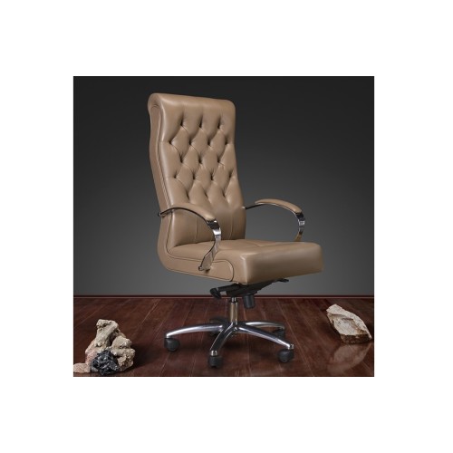 Кресло руководителя Боттичелли DB-13 JS-17 хром (натуральная кожа) высокая спинка