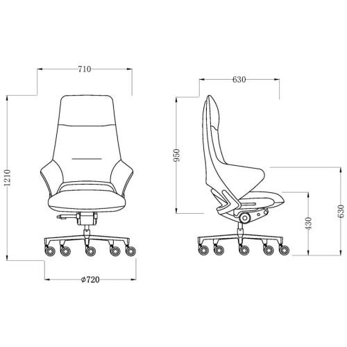 Кресло для руководителя Норман А (хромированная крестовина)