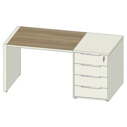 Стол с тумбой приставной (правый) Clifford CLF115DX