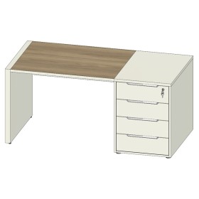 Стол с тумбой приставной (правый) Clifford CLF115DX