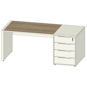 Стол с тумбой приставной (правый) Clifford CLF116DX