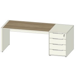 Стол с тумбой приставной (правый) Clifford CLF117DX