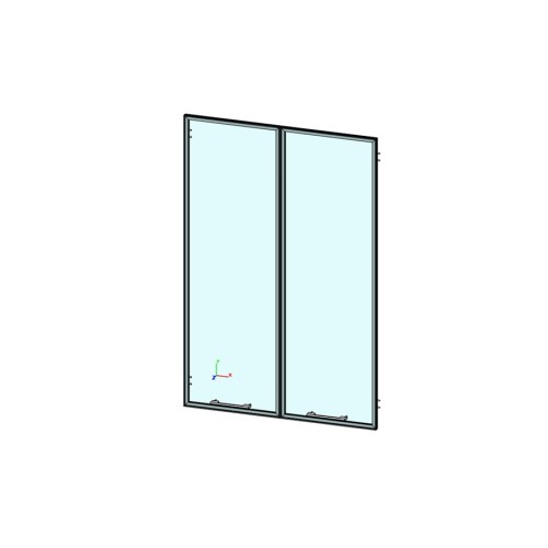 Двери средние стеклянные (прозрачные) в алюминиевой рамке Genesis Operative JNO500