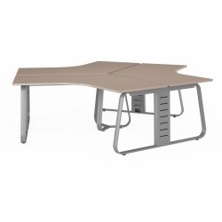 Рабочая станция на 3 места (углы прямые), комплектация без экранов Genesis Operative JNO115