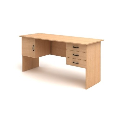 Стол 2-тумбовый (3 ящика+дверка) 160 Канц