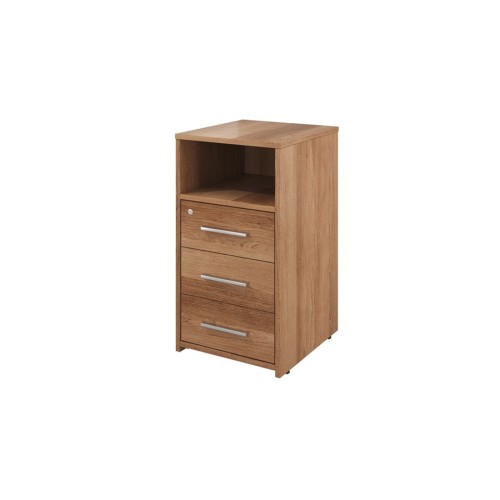 Тумба приставная с нишей, 3 ящика с замком 404 Канцлер