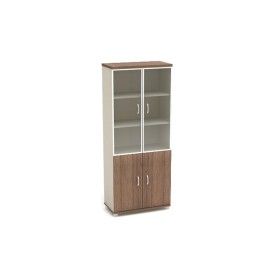Шкаф высокий со стеклом в аллюм. рамке 855 Модерн
