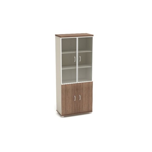 Шкаф высокий со стеклом в аллюм. рамке 855 Модерн