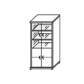 Шкаф высокий со стеклом 744 Монолит