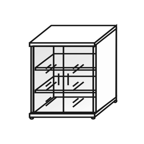 Шкаф средний со стеклом 744 Монолит