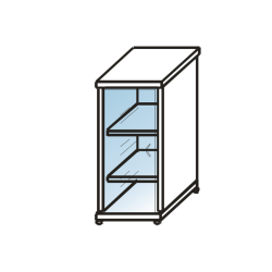 Шкаф средний со стеклом 374 Монолит