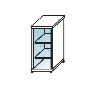 Шкаф средний со стеклом 374 Монолит