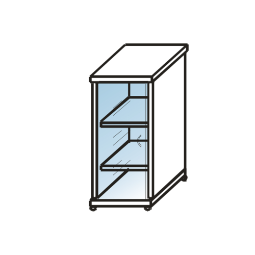 Шкаф средний со стеклом 374 Монолит