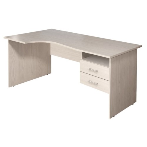 Стол кривол. с тумбой Л 1404 Монолит