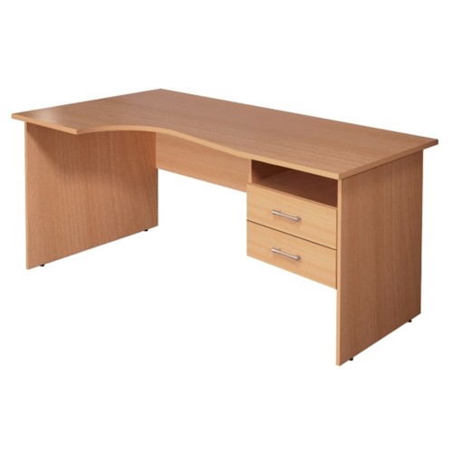 Стол кривол. с тумбой Л 1404 Монолит