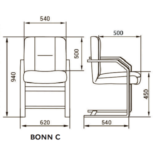 Конференц стул для посетителя Bonn C (Натуральная кожа)