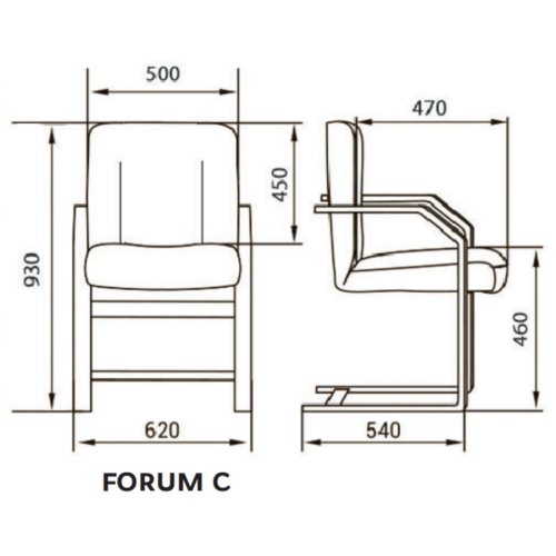 Стул для посетителя Forum C (Натуральная кожа)