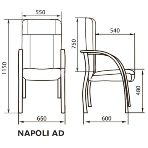 Стул для посетителя Napoli AD (Натуральная кожа)