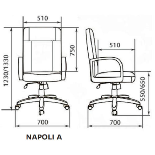 Кресло для руководителя Napoli A LX (Натуральная кожа)